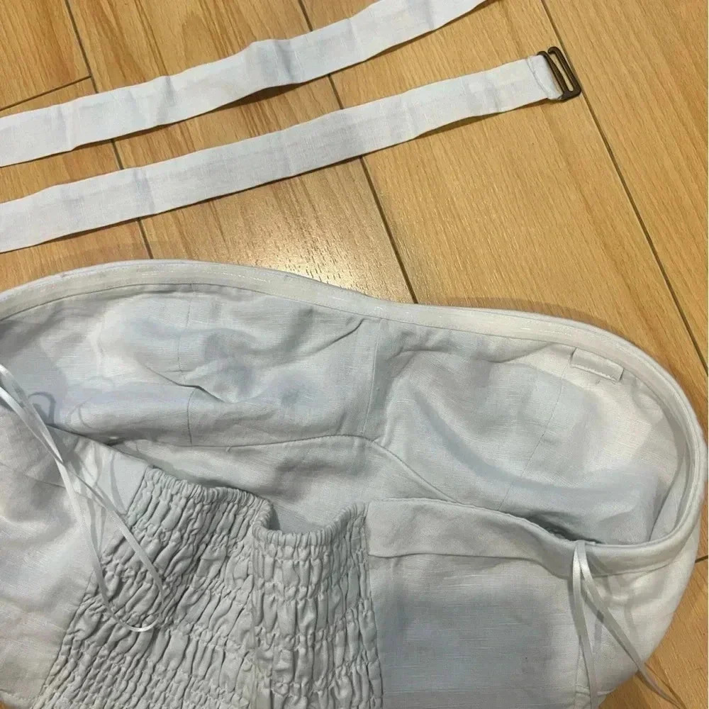 MAEVE ANTHROPOLOGIE NWT Linen Bustier Cropped Bra Top Crop XS - Picture 5 of 6